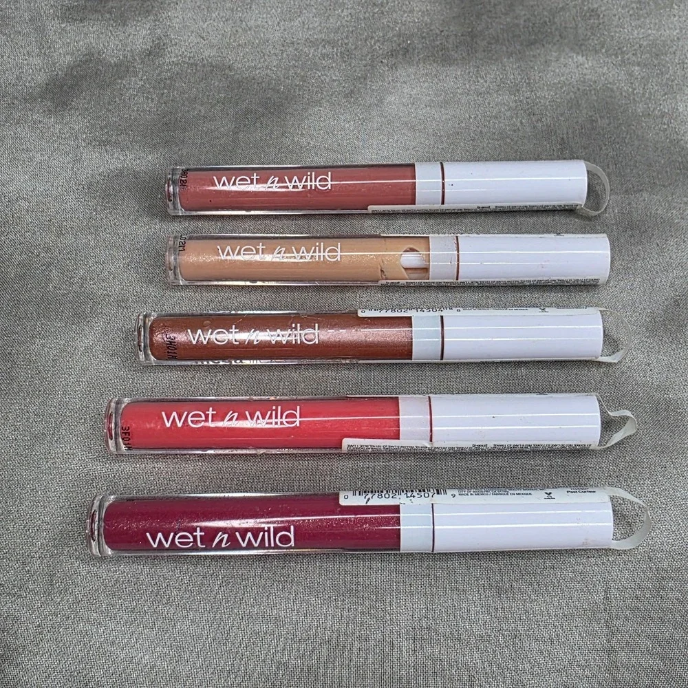 (X5) Wet n Wild MegaSlicks Lip Gloss, Assorted Colors .07 fl oz each